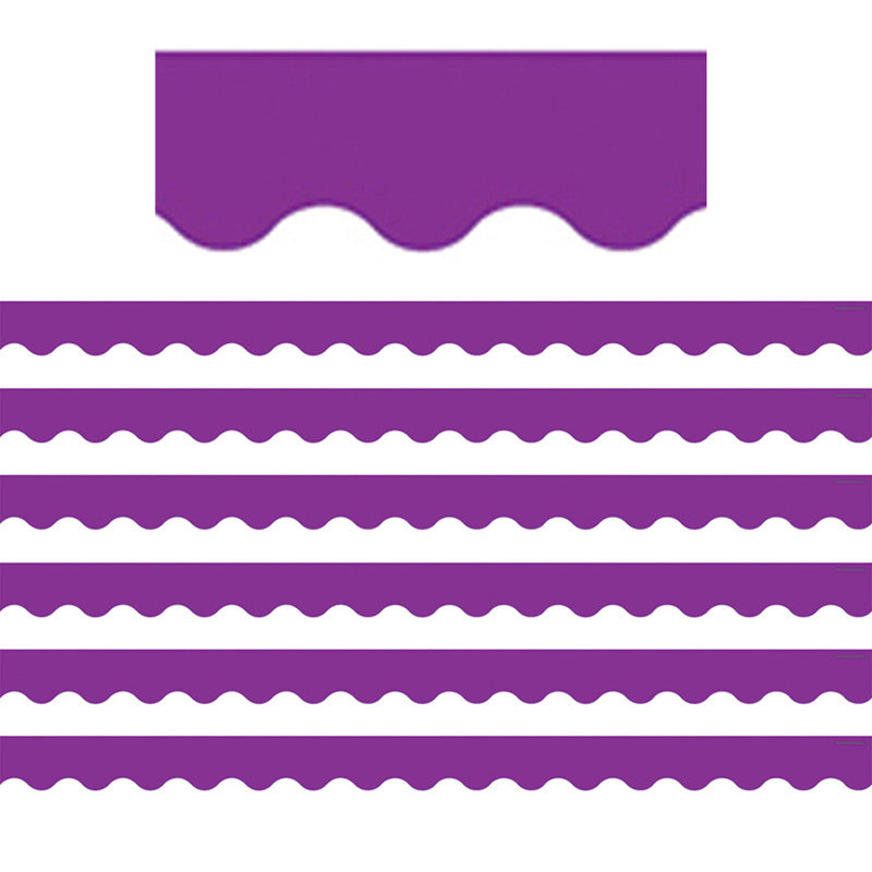 Purple Scalloped Border Trim, 35 Feet Per Pack, 6 Packs