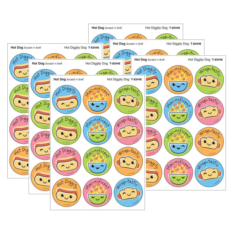 Hot Diggity Dog, Hot Dog scent Scratch 'n Sniff Stinky Stickers&reg;, 48 Per Pack, 6 Packs