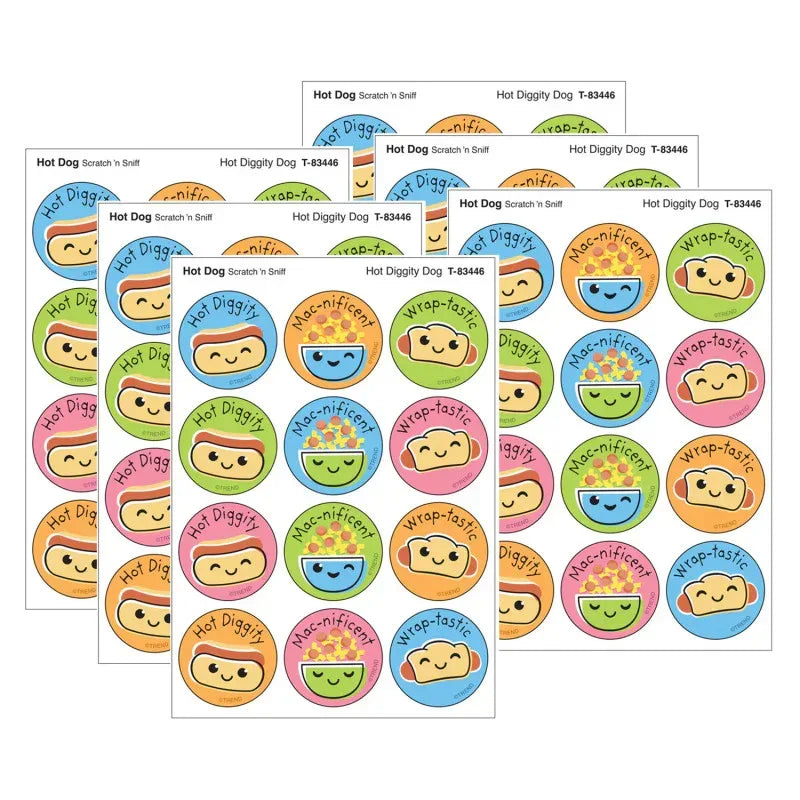 Hot Diggity Dog, Hot Dog scent Scratch 'n Sniff Stinky Stickers&reg;, 48 Per Pack, 6 Packs