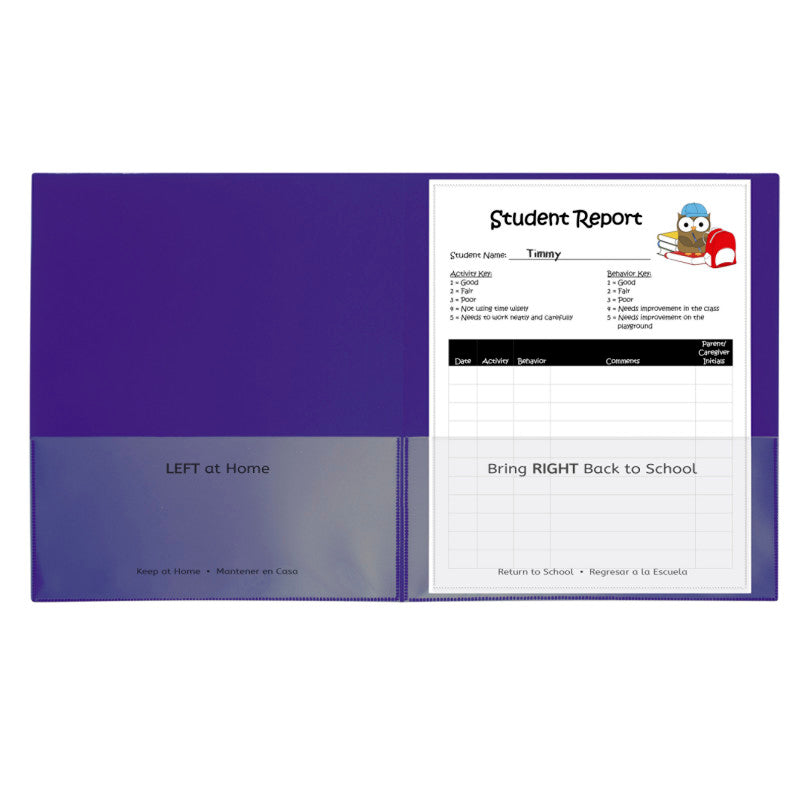 Classroom Connector&trade; School-To-Home Folders, Purple, Box of 25