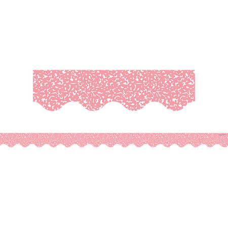 Composition Pink Scalloped Border Trim, 35 Feet