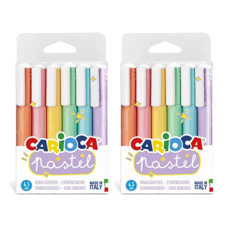 Pastel Washable Highlighters, 6 Per Pack, 2 Packs