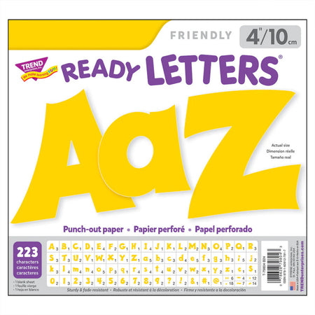 Yellow 4-Inch Friendly Uppercase/Lowercase Combo Pack (EN/SP) Ready Letters&reg;