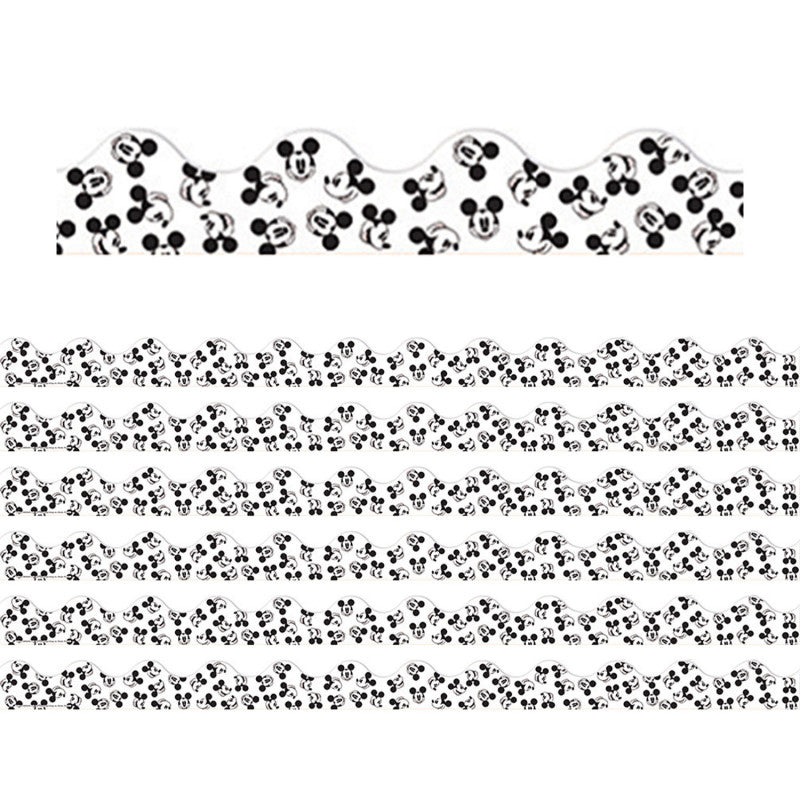 Mickey Mouse&reg; Throwback Tossed Mickeys Deco Trim&reg;, 37 Feet Per Pack, 6 Packs