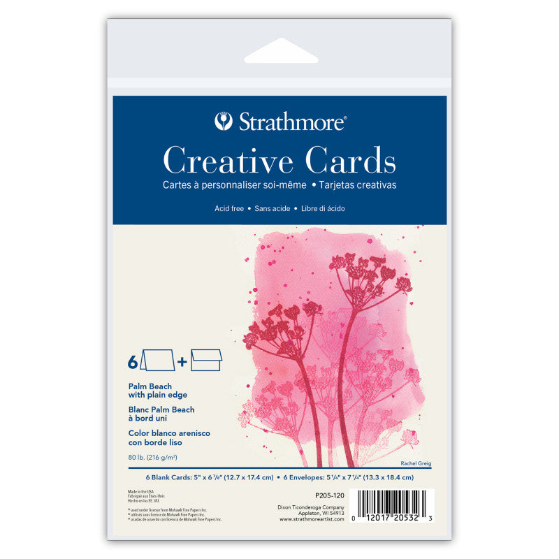 Creative Cards & Envelopes, Palm Beach with Plain Edge, Full Size, 5x6.875 inch, 6 Pack