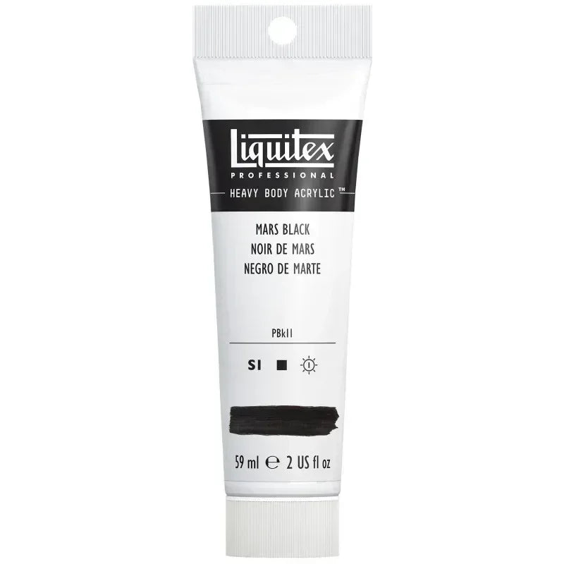 Professional Heavy Body Acrylic Paint, 59 mL Tube, Mars Black