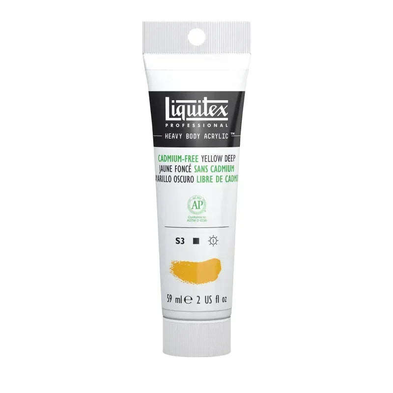 Professional Heavy Body Acrylic Paint, 59 mL Tube, Cadmium Free Yellow Deep