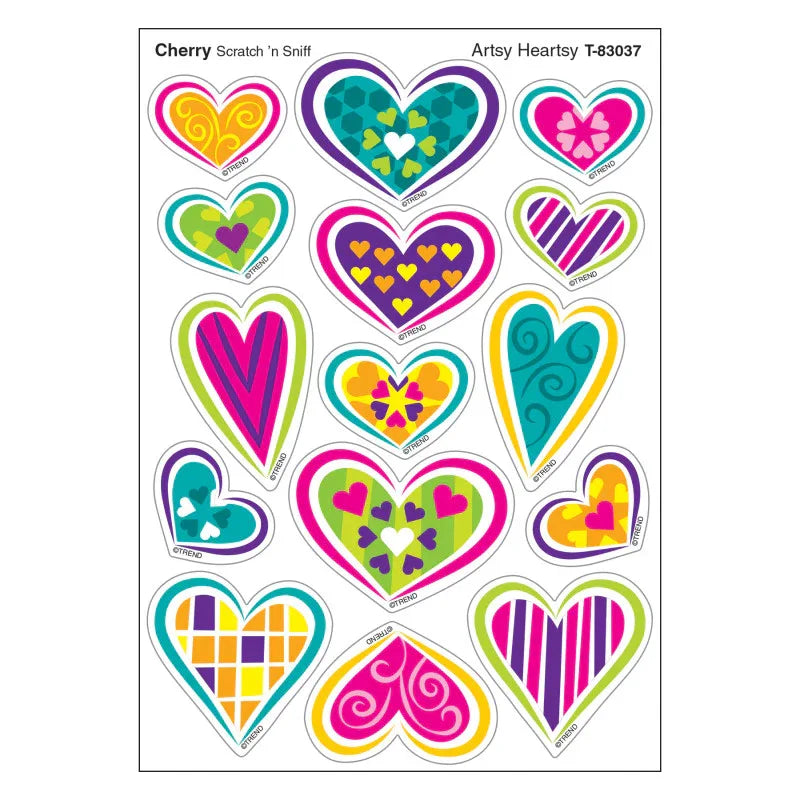 Artsy Heartsy/Cherry Mixed Shapes Stinky Stickers&reg;, 60 Count