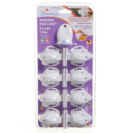 Adhesive Mag Locks&reg; 8 Locks, 1 Key