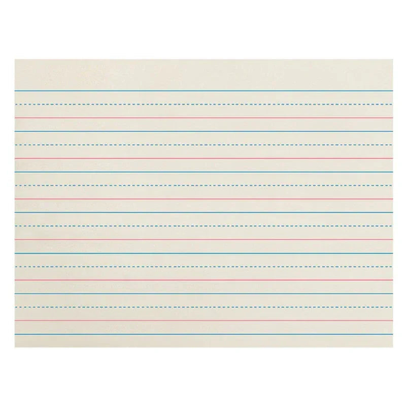 Newsprint Handwriting Paper, Dotted Midline, Grade K, 3/4" x 3/8" x 3/8" Ruled Long, 10-1/2" x 8", 500 Sheets