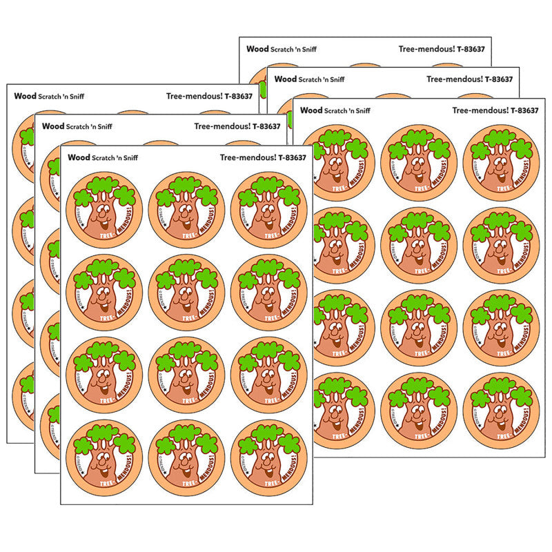 Tree-mendous!/Wood Scent Retro Scratch 'n Sniff Stinky Stickers&reg;, 24 Per Pack, 6 Packs