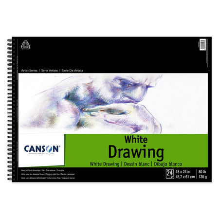 Artist Series Drawing Pad, Bright White, Side Wire Binding, 24 Sheet, 18x24 inch, 1 Count