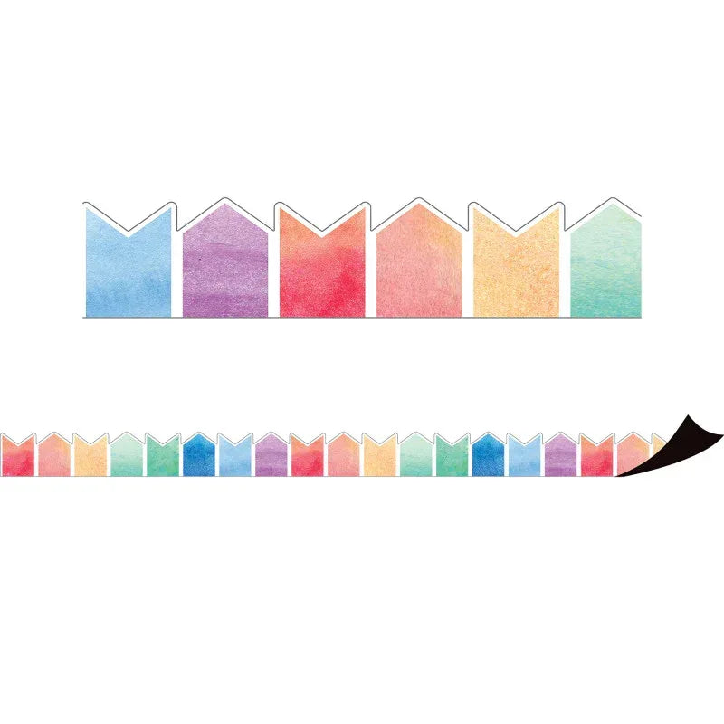 Watercolor Pennants Magnetic Border, 24 Feet