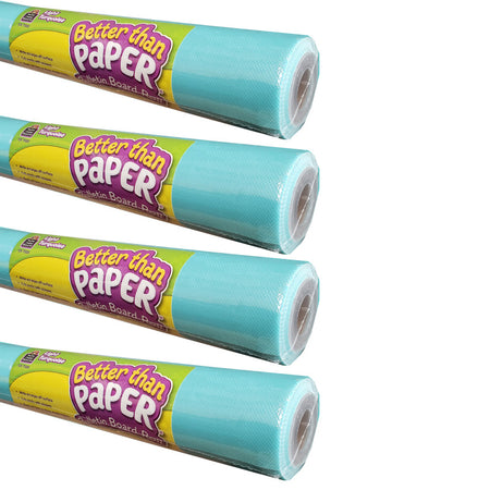 Better Than Paper&reg; Bulletin Board Roll, 4' x 12', Light Turquoise, Pack of 4