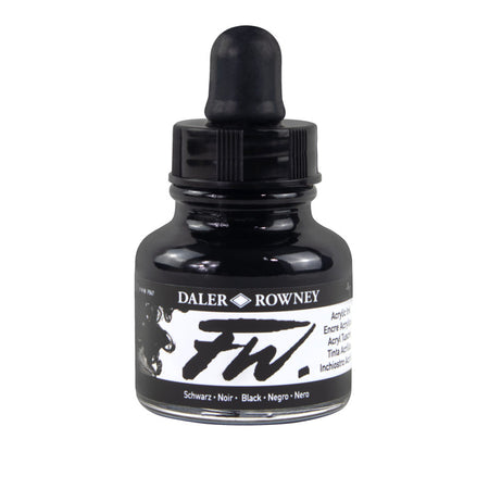 FW Acrylic Ink Pearlescent, Black, 29.5ml, 1 Count