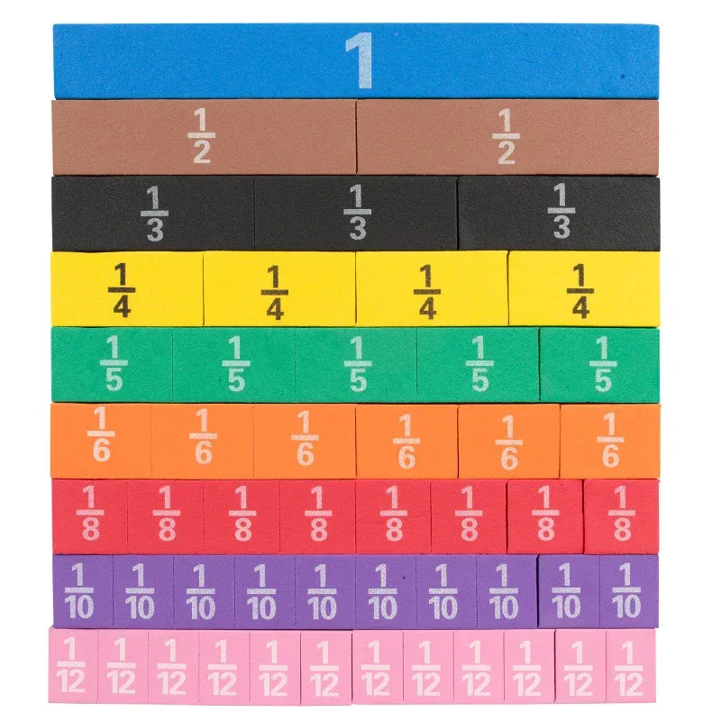 Fraction Tiles - Foam - Magnetic - Set of 51
