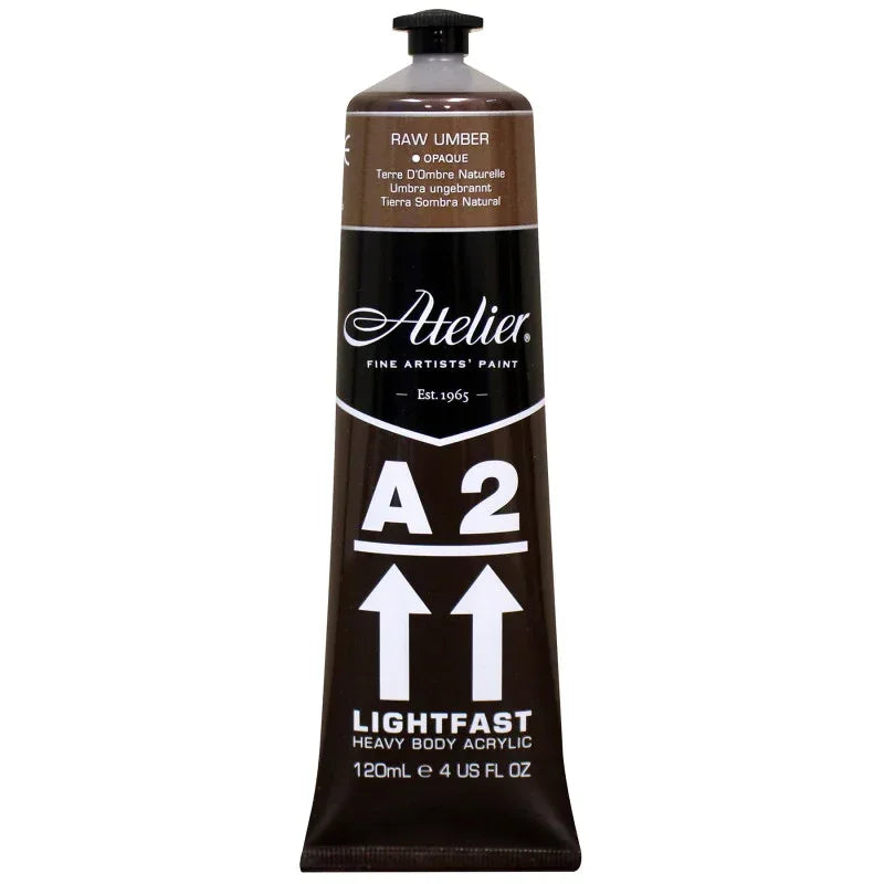 A2 Heavy Body Lightfast Artist Acrylic, 4 oz., Raw Umber