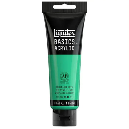 BASICS Acrylic Paint, 118 mL Tube, Bright Aqua Green