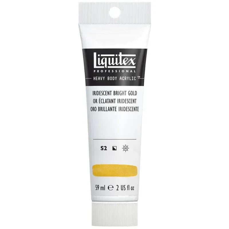 Professional Heavy Body Acrylic Paint, 59 mL Tube, Iridescent Bright Gold