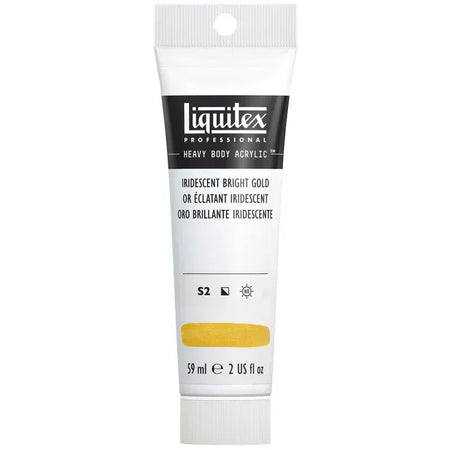 Professional Heavy Body Acrylic Paint, 59 mL Tube, Iridescent Bright Gold