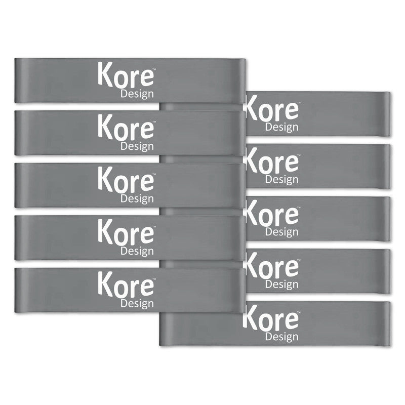 Fidget Kick Bands, Latex, 10" to 16", Grey, Pack of 10