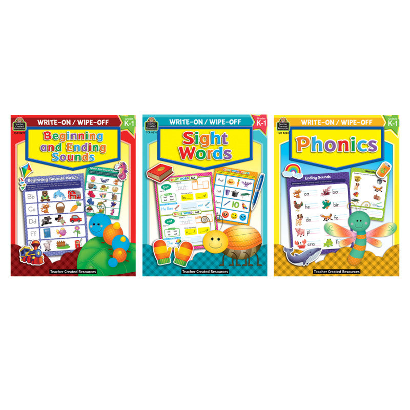 Early Literacy Write & Wipe Activity Book Kit &ndash; Phonics, Sounds, and Sight Words