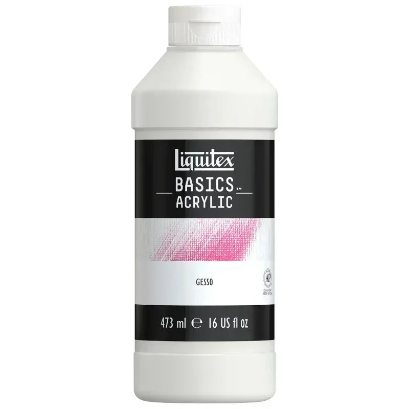 BASICS Gesso Surface Prep Medium, 16 oz Bottle, White