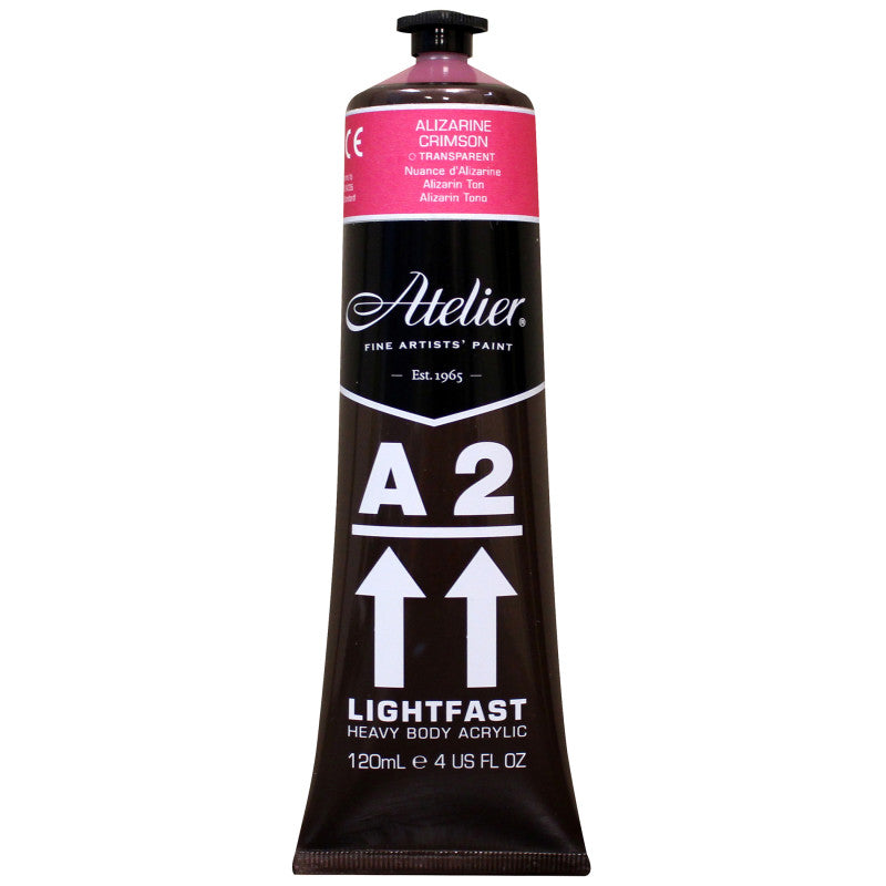 A2 Heavy Body Lightfast Artist Acrylic, 4 oz., Alizarine Crimson Hue