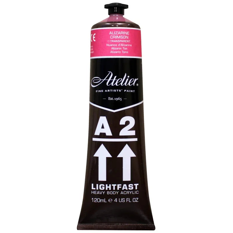 A2 Heavy Body Lightfast Artist Acrylic, 4 oz., Alizarine Crimson Hue
