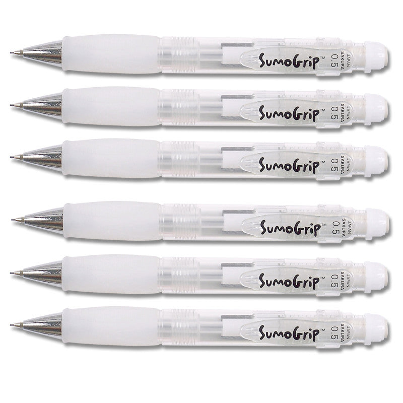 Sumo-Grip 0.5mm Pencil - Clear, Pack of 6