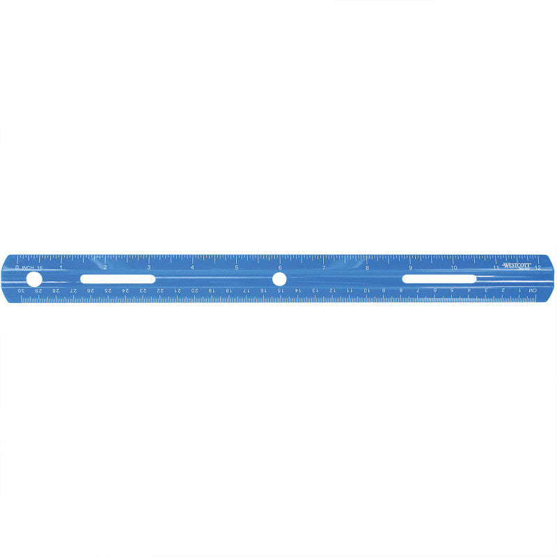 Plastic Ruler, Standard/Metric, 12 in (30 Cm) Long, Asst Colors, 36 Pack