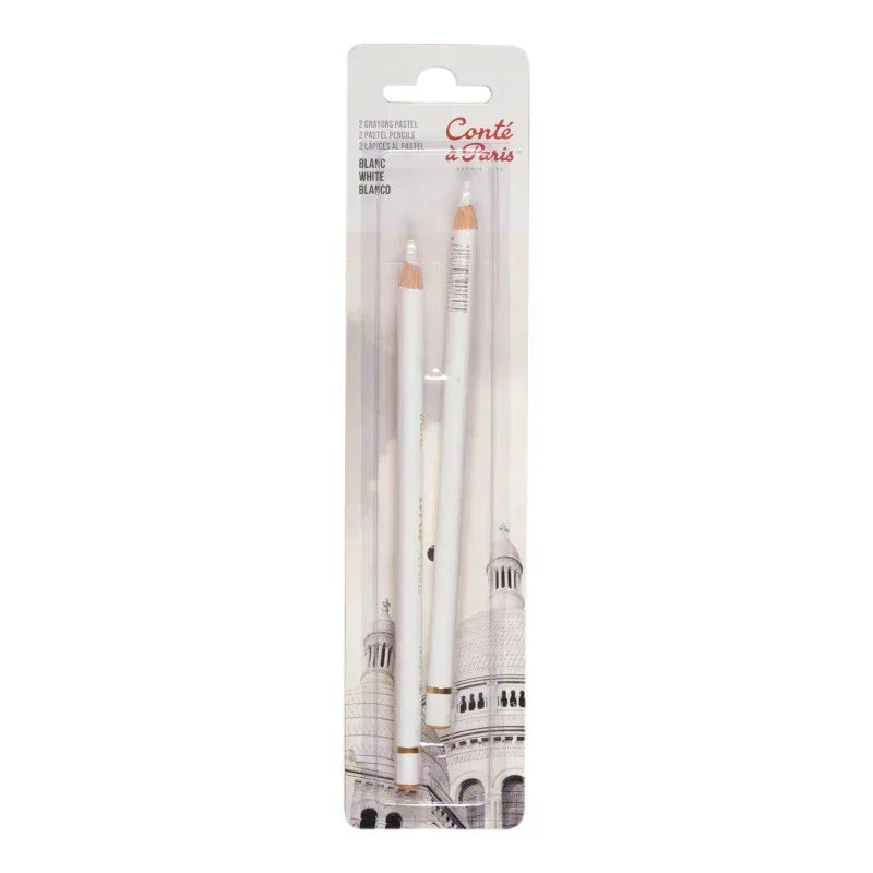 Pastel Pencils, White, Set of 2