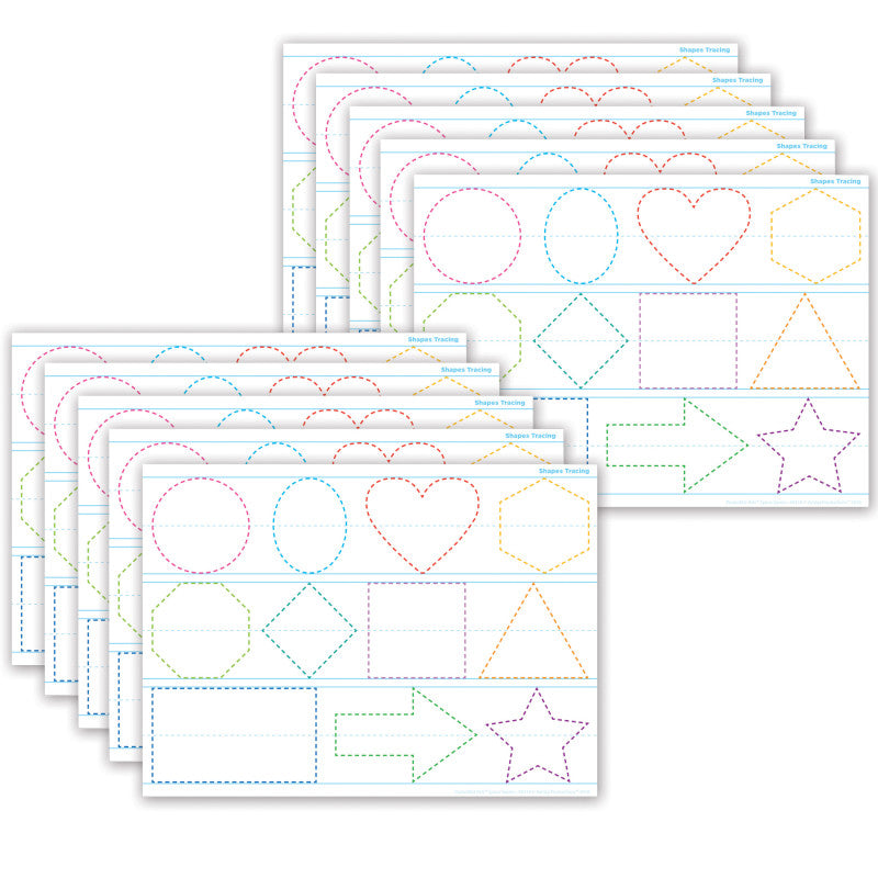 Smart Poly&reg; PosterMat Pals&trade; Space Savers, 13" x 9-1/2", Shapes Tracing, Pack of 10