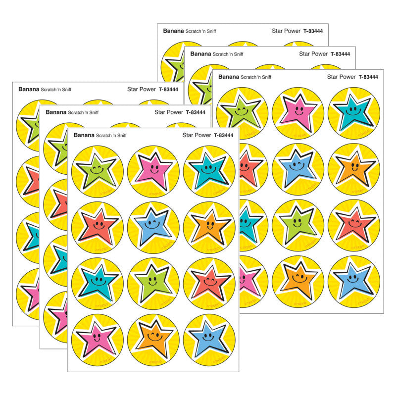 Star Power, Banana scent Scratch 'n Sniff Stinky Stickers&reg;, 48 Per Pack, 6 Packs
