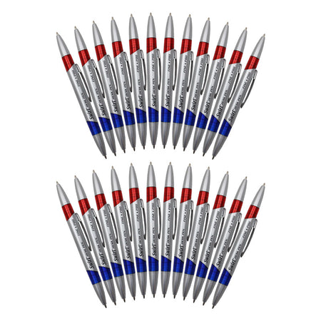 Swirl Ink Pens, Red/Blue Combo, 12 Per Pack, 2 Packs