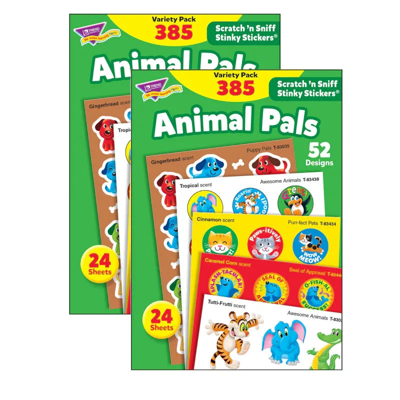 Animal Pals Stinky Stickers&reg; Variety Pack, 385 Per Pack, 2 Packs