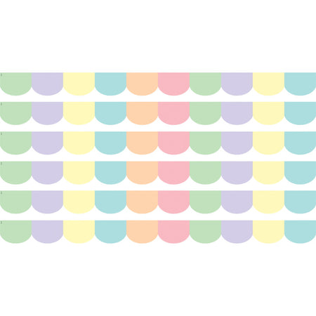 Pastel Pop Scalloped Border Trim, 35 Feet Per Pack, 6 Packs