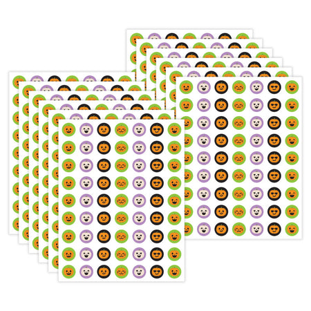 Halloween Pumpkins Mini Stickers, 378 Per Pack, 12 Packs