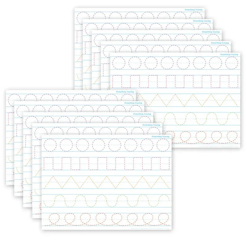 Smart Poly&reg; PosterMat Pals&trade; Space Savers, 13" x 9-1/2", Prewriting Tracing, Pack of 10
