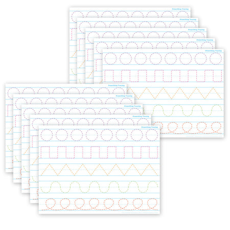 Smart Poly&reg; PosterMat Pals&trade; Space Savers, 13" x 9-1/2", Prewriting Tracing, Pack of 10
