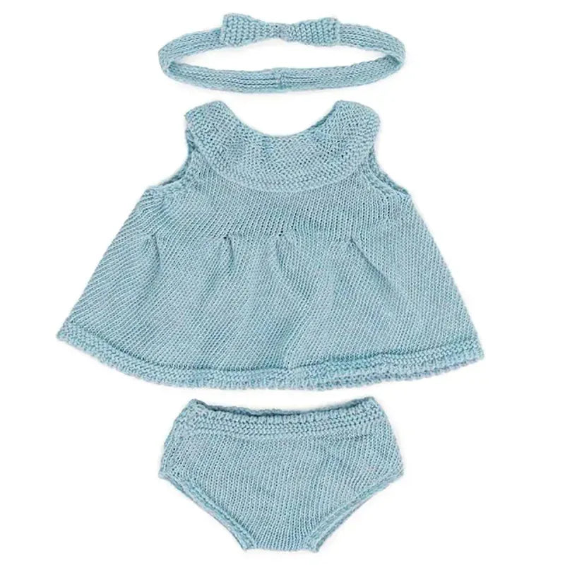 Clothes for 15" Dolls, Knitted Outfit Dress & Headband