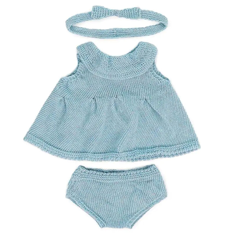 Clothes for 15" Dolls, Knitted Outfit Dress & Headband