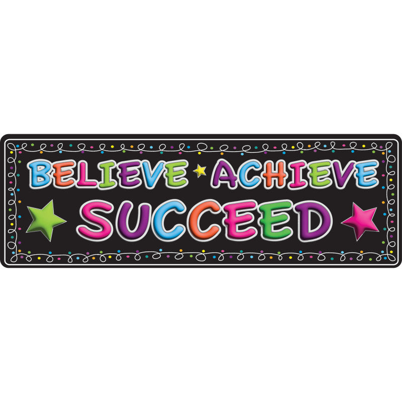 The Original Fun Mat&trade;, Mat Runner, 15.5" x 47", Believe, Achieve, Succeed, Chalk Loops