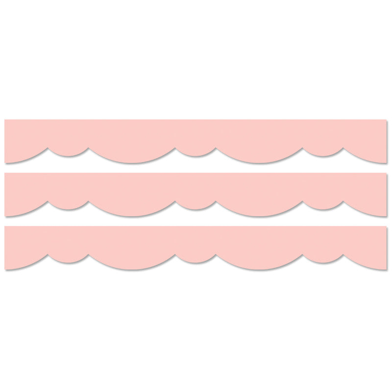 Blush Stylish Scallops EZ Border, 48 Feet Per Pack, 3 Packs