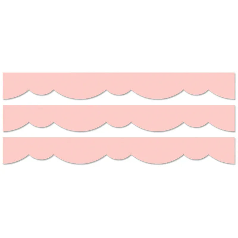 Blush Stylish Scallops EZ Border, 48 Feet Per Pack, 3 Packs