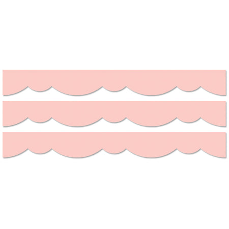 Blush Stylish Scallops EZ Border, 48 Feet Per Pack, 3 Packs