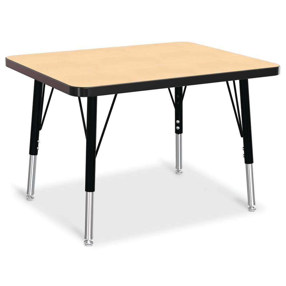 Jonti-Craft® Berries® Rectangle Student Desk - 24" X 30", E-height - Maple/Black/Black Product Number: JON6570JCE011