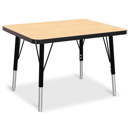 Jonti-Craft® Berries® Rectangle Student Desk - 24" X 30", E-height - Maple/Black/Black Product Number: JON6570JCE011