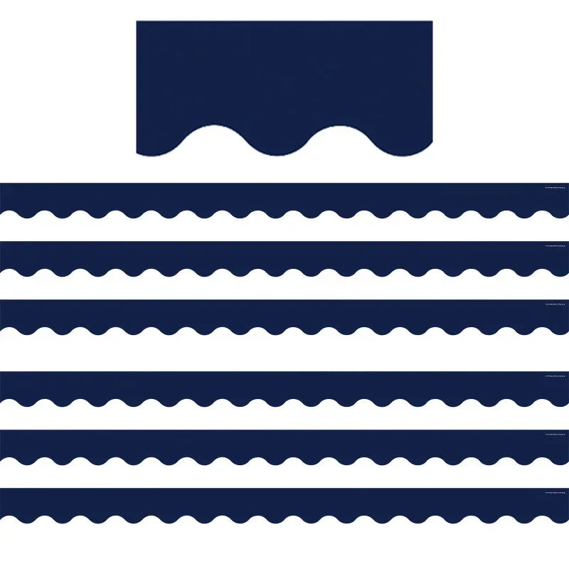 Navy Scalloped Border Trim, 35 Feet Per Pack, 6 Packs