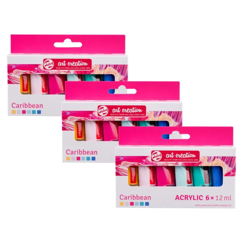 Acrylic Set, 12mL, Caribbean, 6 Per Set, 3 Sets